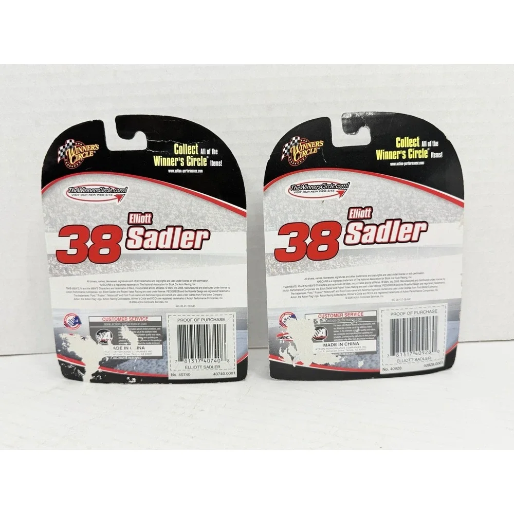 Lot of 2 Winner's Circle Elliott Sadler #38 M&M's Hood Magnet 1:64 NASCAR